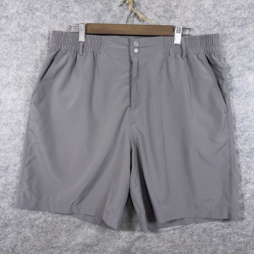 Burlebo Everyday Shorts Mens Sz XL Gray 4-Way Stretch Quick Dry 7" Inseam